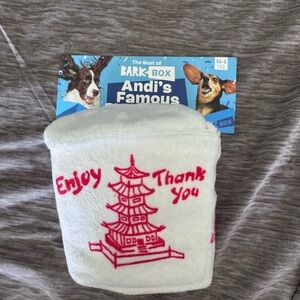 BARKBox Andi’s Famous Chinese Takeout Plush Dog Toy with squeaky Dumplings